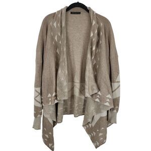 Bajee Collection By Becool Cardigan S/M Womens Tan‎ White Long Sleeve Boho